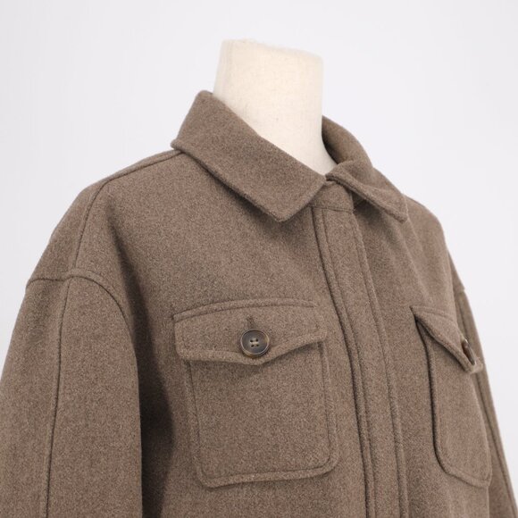 BAGATELLE COLLECTION Relaxed Utility Shacket Coat Medium Brown Size M - Picture 3 of 10